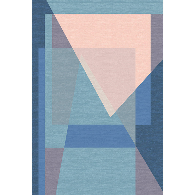 Colorblock Rug Polyester Modern Rug Washable Anti-Slip Pet Friendly Area Rug for Living Room