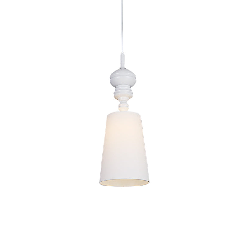 6"/8"/10" Dia Tapered Suspension Pendant Nordic Fabric Black/White LED Hanging Pendant Lamp