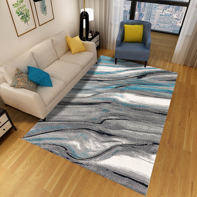 Stylish Abstract Rug Multicolor Novelty Rug Polyester Washable Anti-Slip Carpet for Living Room