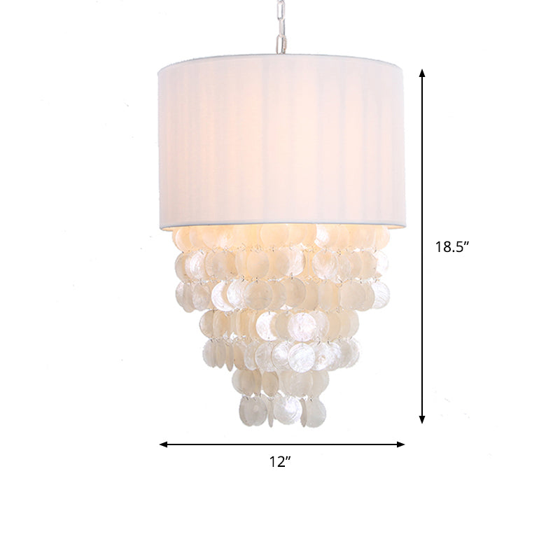 12 "/18" Dia Drum Hanging Light Kit Moderne Schale 4 Lichter weiß hängende Anhängerlampe