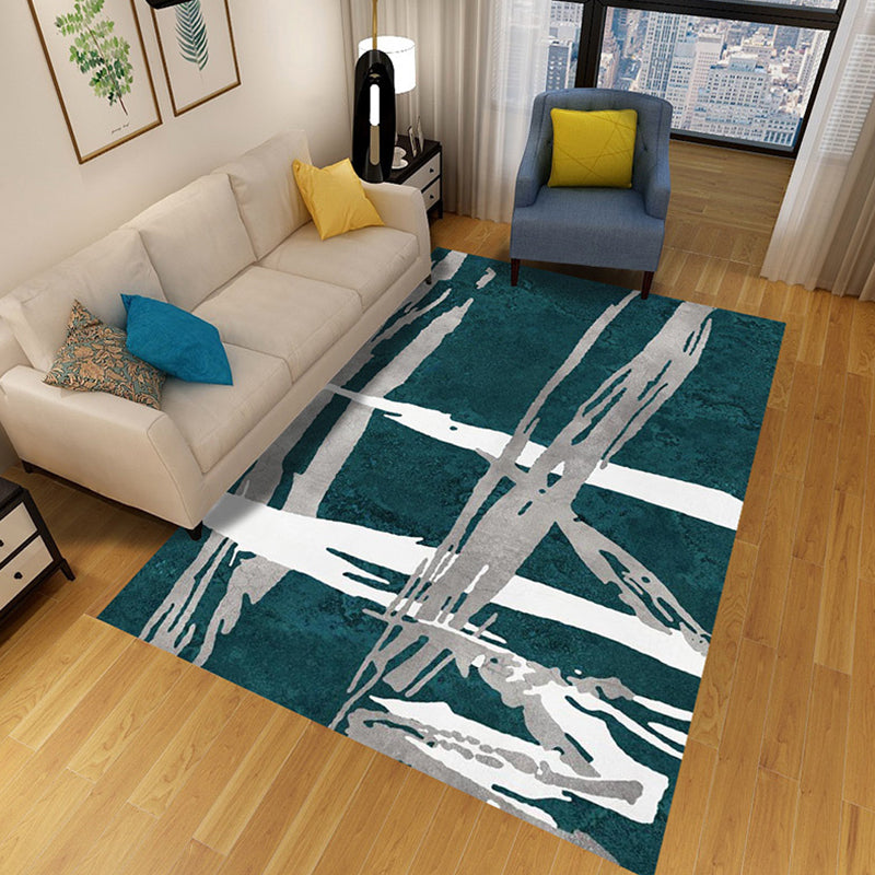 Stylish Abstract Rug Multicolor Novelty Rug Polyester Washable Anti-Slip Carpet for Living Room