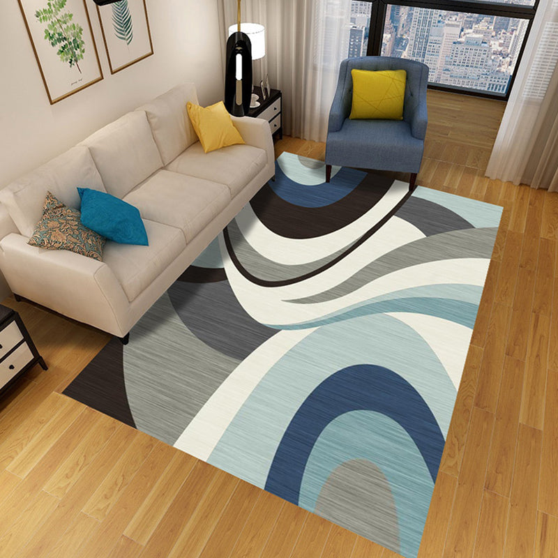 Stylish Abstract Rug Multicolor Novelty Rug Polyester Washable Anti-Slip Carpet for Living Room