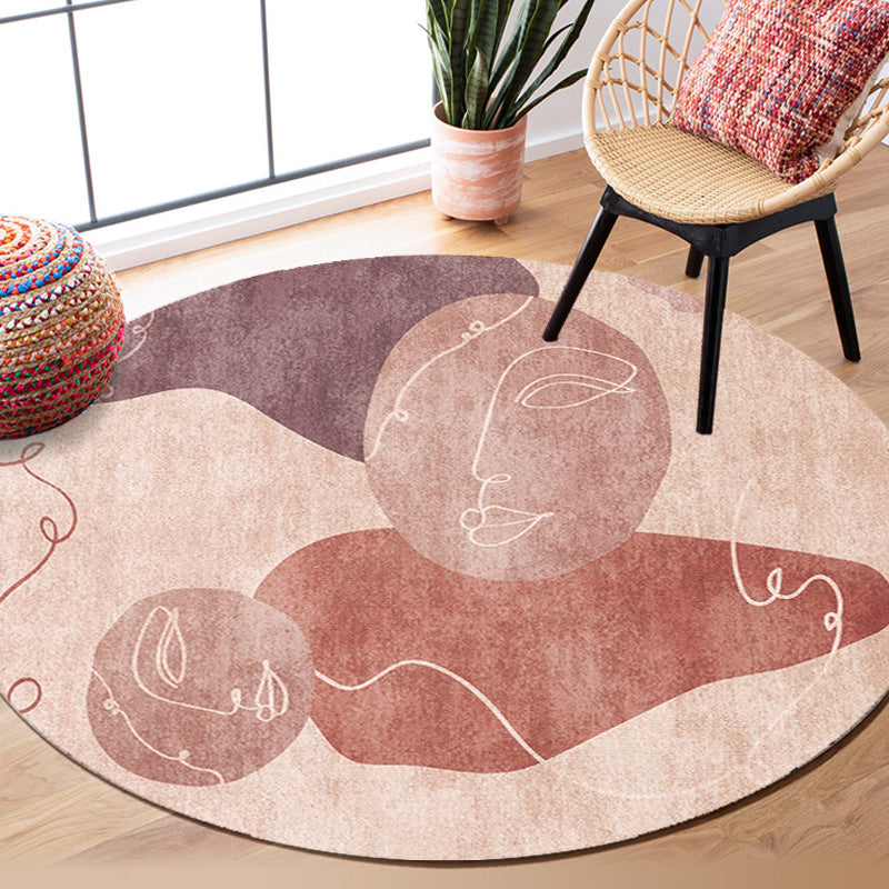 Colorblock Striped Pattern Rug Polyester Modernism Rug Washable Anti-Slip Pet Friendly Area Rug for Living Room