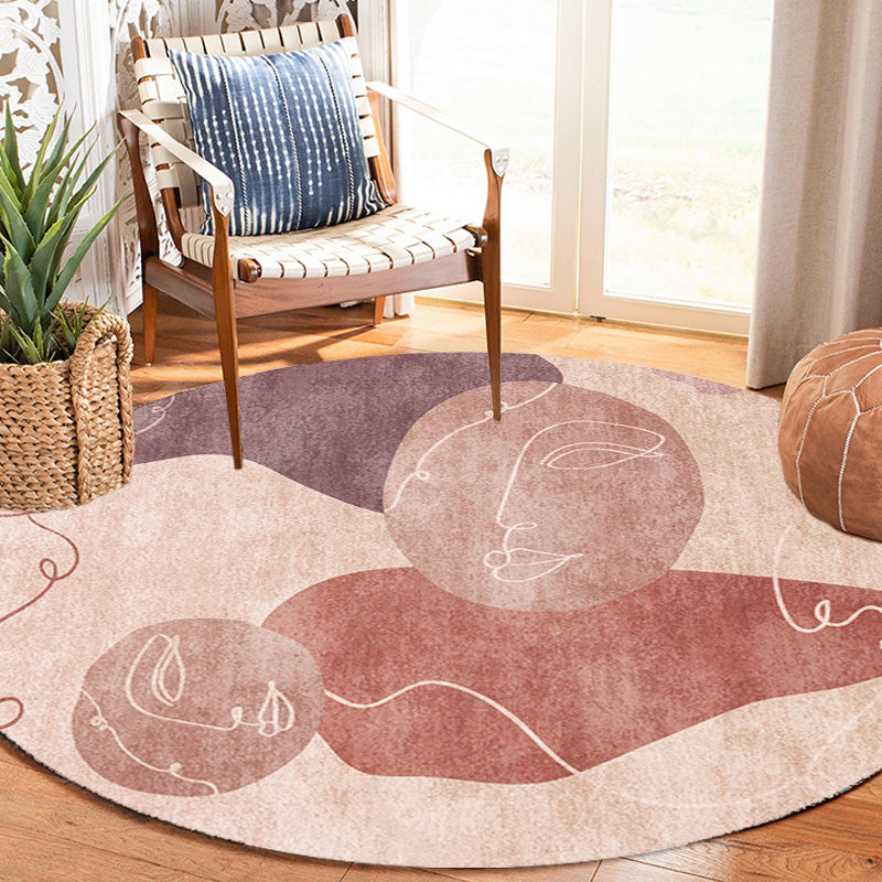 Colorblock Striped Pattern Rug Polyester Modernism Rug Washable Anti-Slip Pet Friendly Area Rug for Living Room