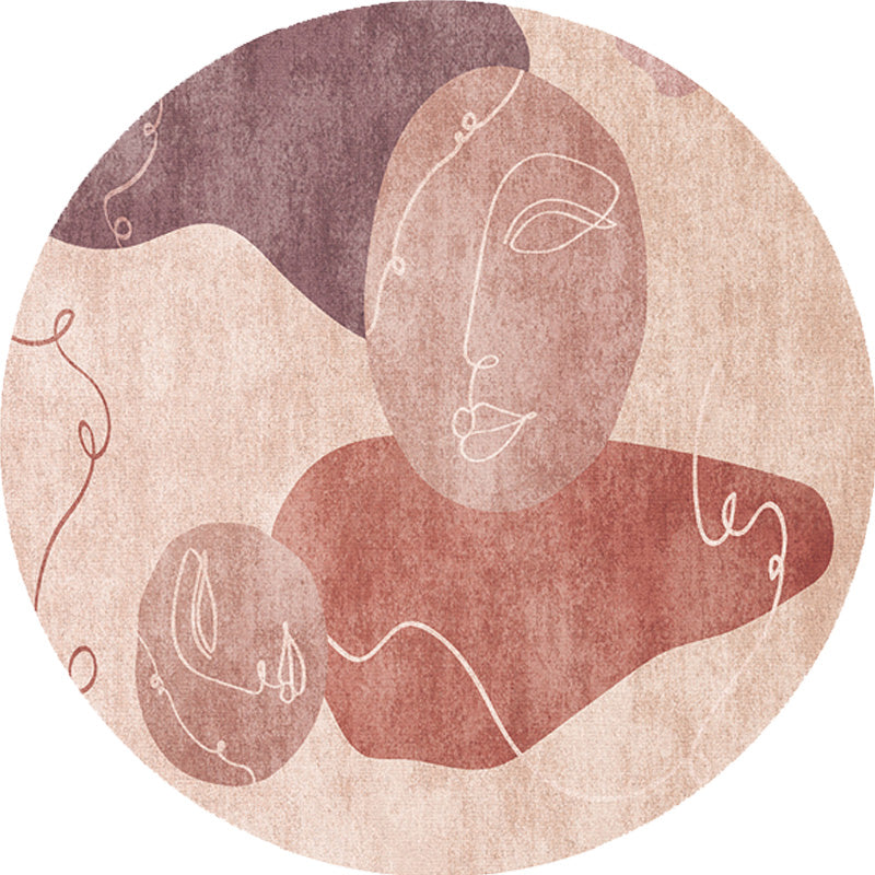 Colorblock Striped Pattern Rug Polyester Modernism Rug Washable Anti-Slip Pet Friendly Area Rug for Living Room