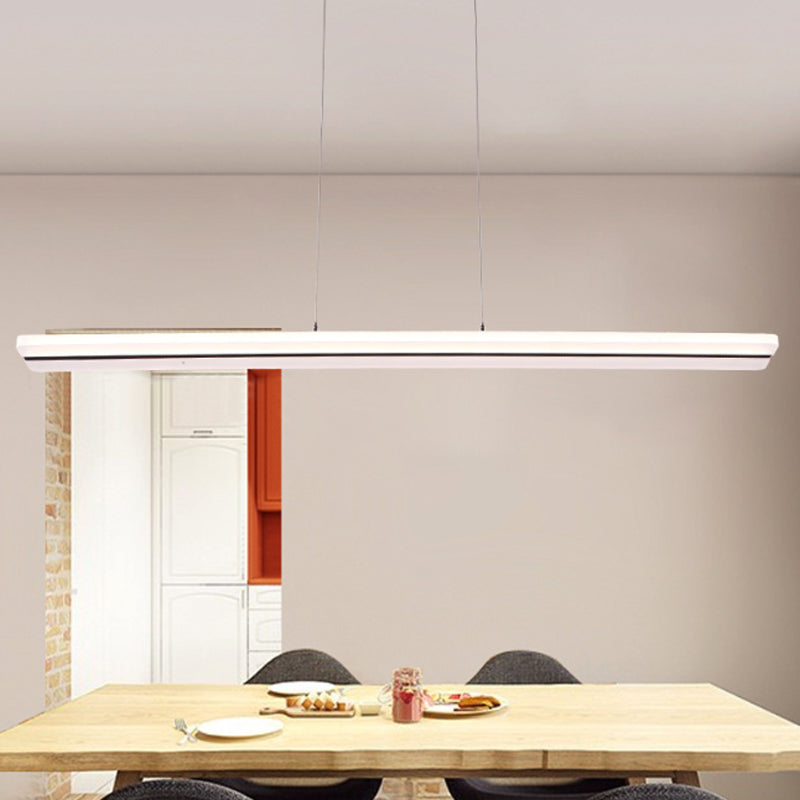 39 "/47" de ancho ultra delgada colgante acrílico lámpara de techo blanco LED moderno en luz cálida/blanca