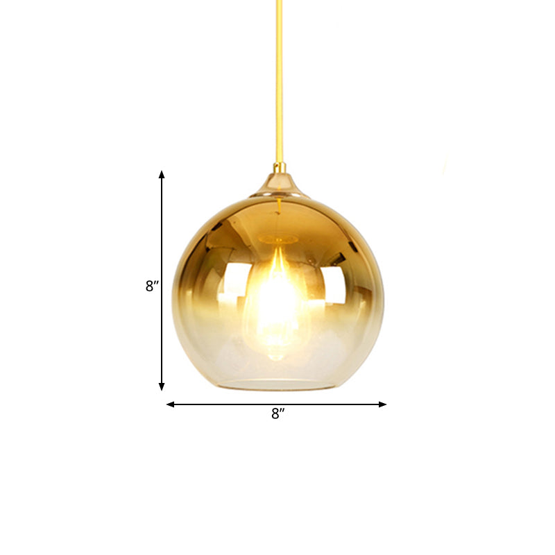 8 "/10"/12 "W Globe Anhänger Beleuchtung Nordisches Glas 1 Leichtes Splitter/Gold/Roségold Hanges Licht