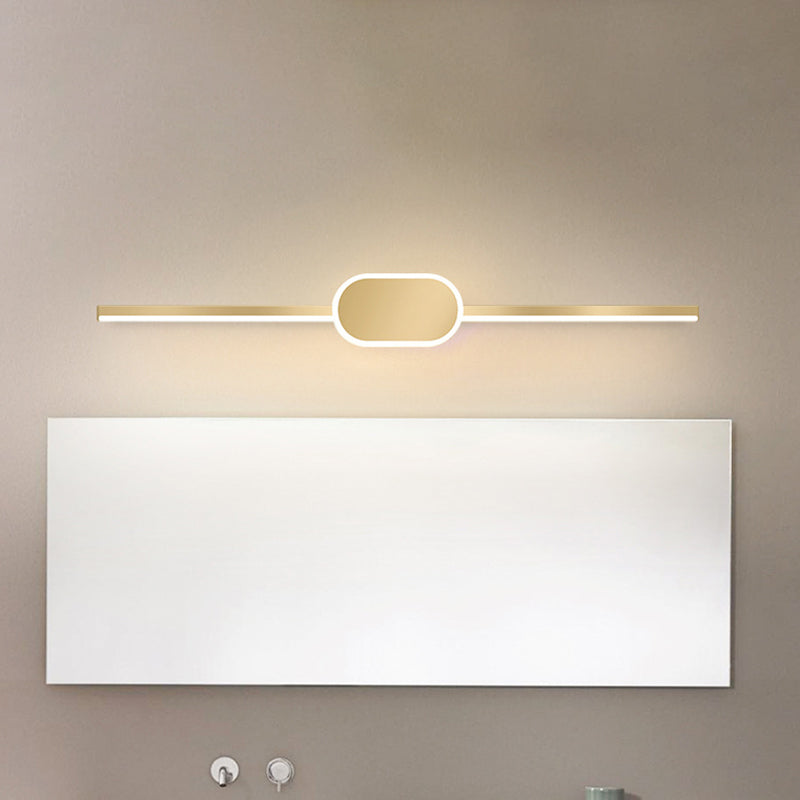 16"/23.5"/31.5" W Linear Vanity Sconce Simple Style Metallic LED Gold Wall Mounted Lighting Fixture