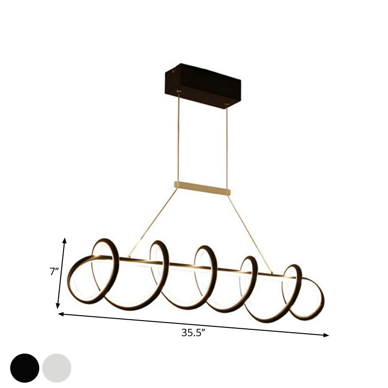 Éclairage de plafond torsadé à LED noir / blanc