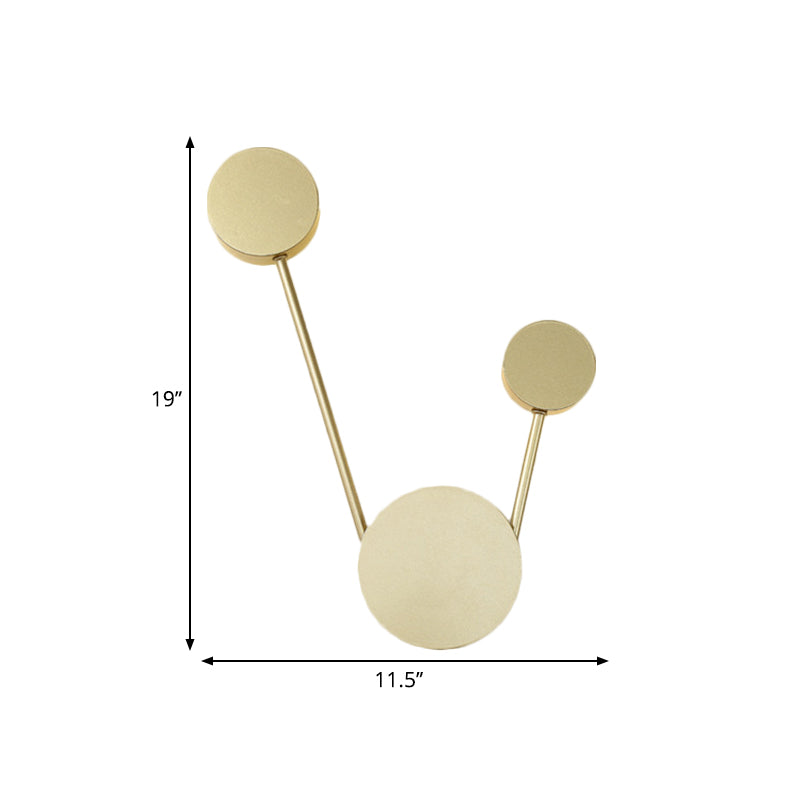 Corredor LED Pared Lucining Lighting Minimalista Gold Wall Mount Luz con sombra de metal redondo