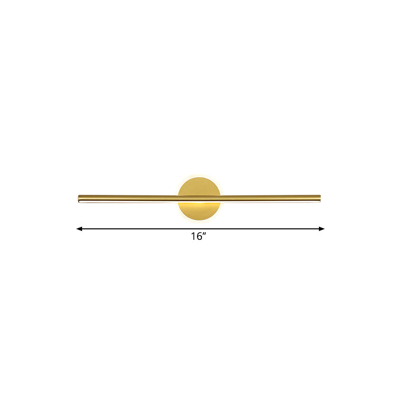 Metall linear und runde Eitelkeitswandlicht Minimalismus LED -Wandleuchte in Gold, 16 "/23,5" /31,5 "breit