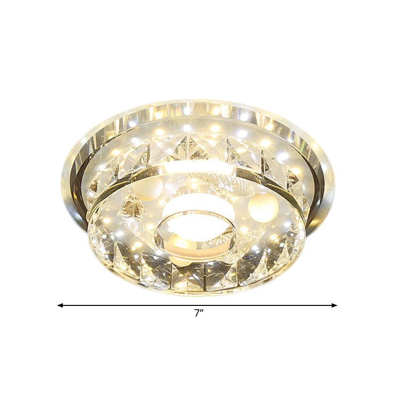 Modernisme circulaire luminaire luminaire transparent en cristal LED LEDGLAYS DE PLAFIER EN 3 COULEUR / MULTIOL LIGHT