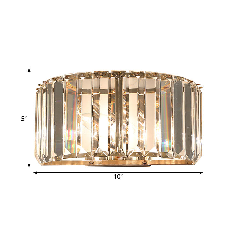 Moderne halfrond wandverlichting gefacetteerd kristal 1-head slaapkamer wand sconce in goud