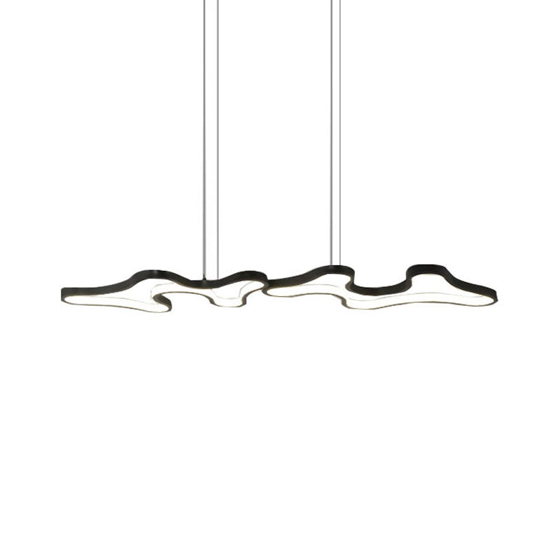 Cloud-Like Frame Metal Island Light Contemporary Black/White LED Pendant Lighting Fixture