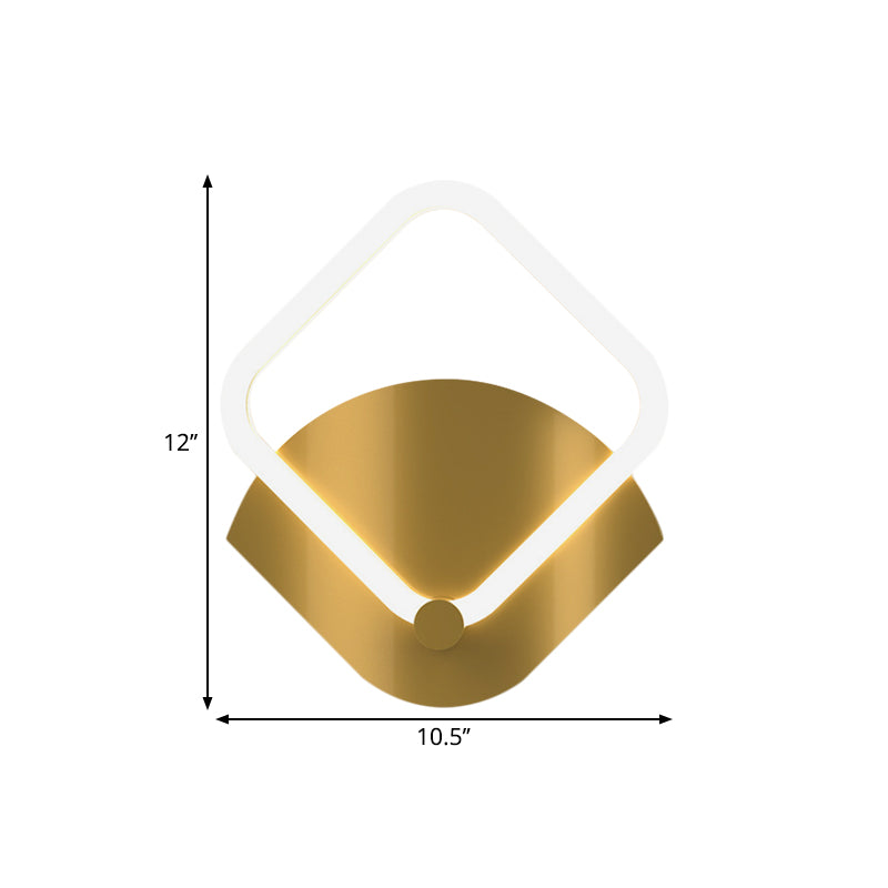 Gouden LED Rhombus Flush Wall SCONCE Modernisme Acryl Wandverlichtingsideeën in warm/wit licht