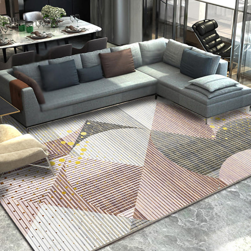 Unieke multolor modernistisch tapijten polyester gestreepte patroon tapijt wasbaar huisdiervriendelijke niet-slip tapijt voor woonkamer