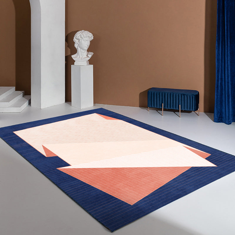 Blue Moon Pattern Rug Polyester Modern Rug Washable Anti-Slip Pet Friendly Area Rug for Living Room