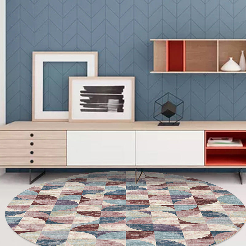 Stylish Modernism Rug Multicolor Geometric Pattern Rug Pet Friendly Anti-Slip Washable Area Rug for Decoration