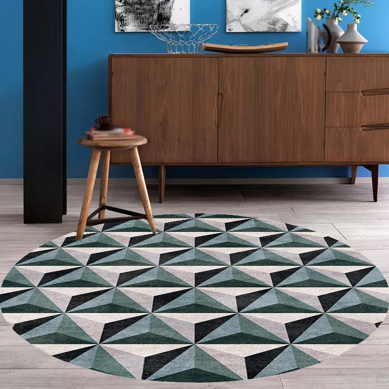 Stylish Modernism Rug Multicolor Geometric Pattern Rug Pet Friendly Anti-Slip Washable Area Rug for Decoration