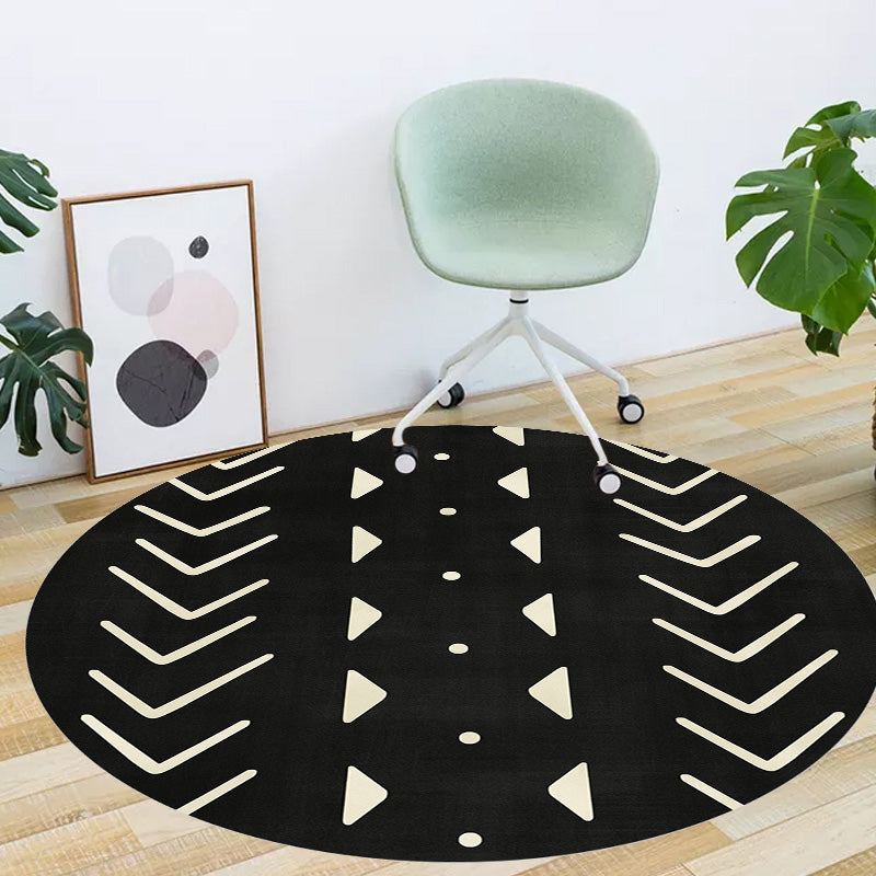 Modernistisch geometrisch patroonvleinering met streep zwart en geel polyester vloerkleed niet-slip achterste wasbaar wasbaar huisdiervriendelijk tapijt voor slaapkamer