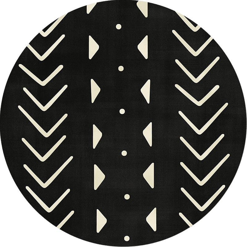 Modernistisch geometrisch patroonvleinering met streep zwart en geel polyester vloerkleed niet-slip achterste wasbaar wasbaar huisdiervriendelijk tapijt voor slaapkamer
