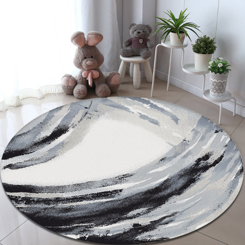 Unique Multicolor Modernist Rug Polyester Abstract Rug Washable Pet Friendly Non-Slip Carpet for Living Room