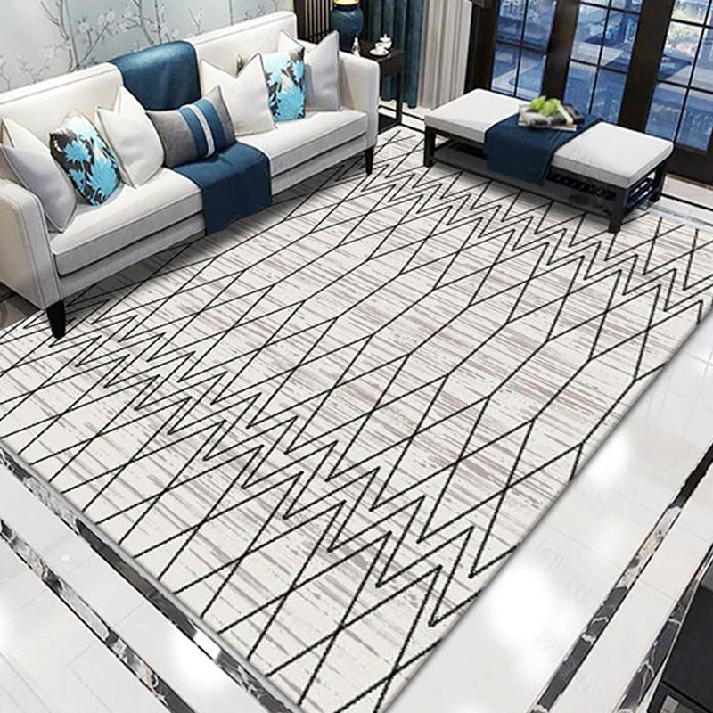 Stylish Modernism Rug Multicolor Striped Pattern Rug Pet Friendly Anti-Slip Washable Area Rug for Decoration