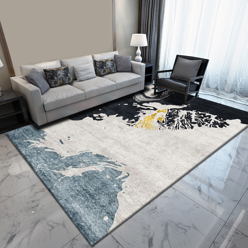 Multicolor Brushstroke Pattern Rug Polyester Modern Rug Washable Anti-Slip Pet Friendly Area Rug for Living Room
