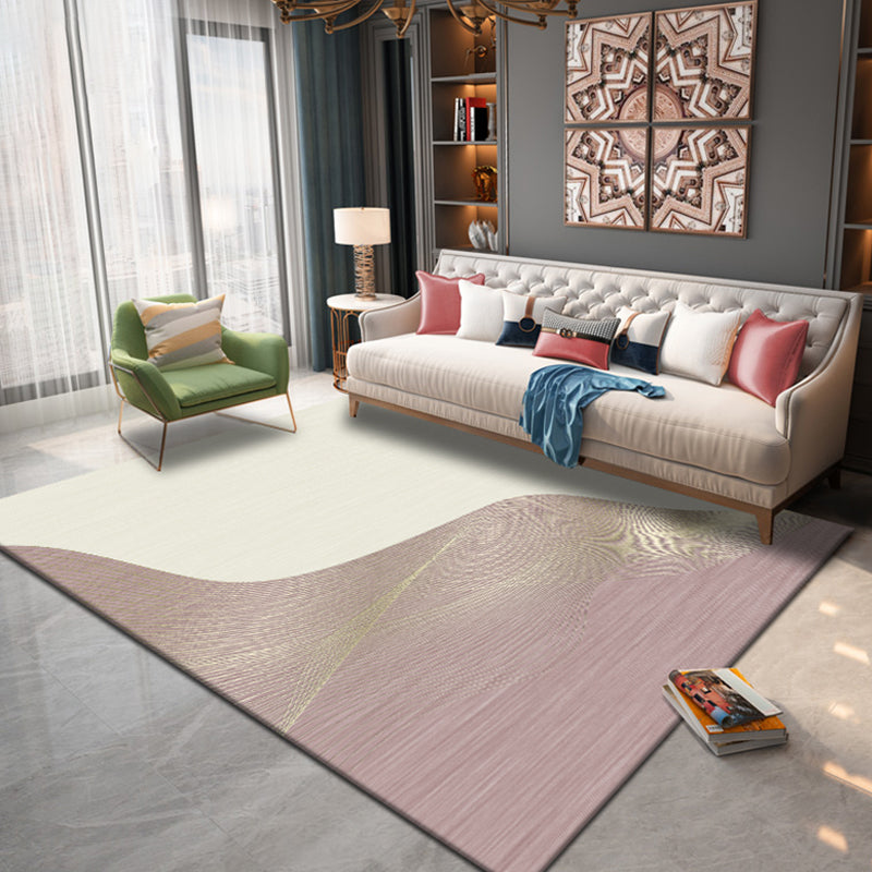 Fancy Multicolor Modernist Rug Polyester Watercolor Pattern Rug Washable Pet Friendly Non-Slip Carpet for Living Room