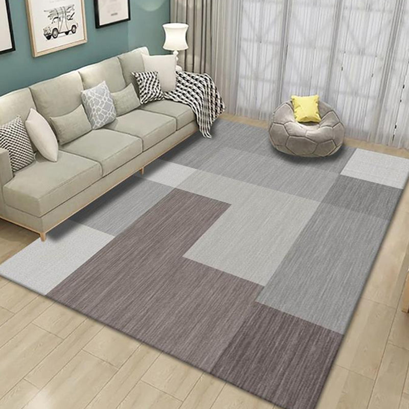 Creative Multicolor Modernist Rug Polyester Striped and Geometric Pattern Rug Washable Pet Friendly Non-Slip Carpet for Living Room