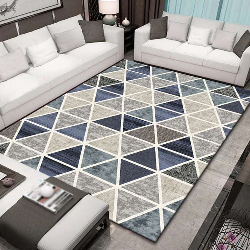 Stylish Multicolor Modernist Rug Polyester Geometric Pattern Rug Washable Pet Friendly Non-Slip Carpet for Living Room