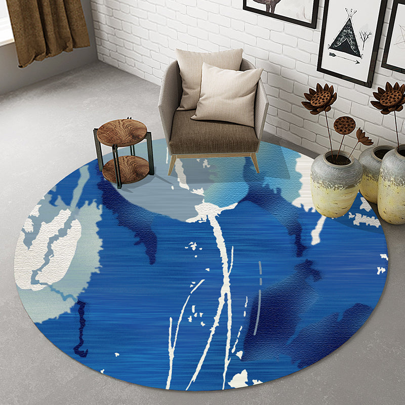 Modernist Abstract Rug Multicolor Polyester Rug Non-Slip Backing Washable Pet Friendly Carpet for Home
