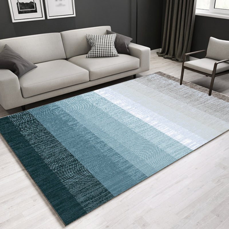 Modernist Ombre Pattern Rug Multicolor Polyester Rug Non-Slip Backing Washable Pet Friendly Carpet for Home