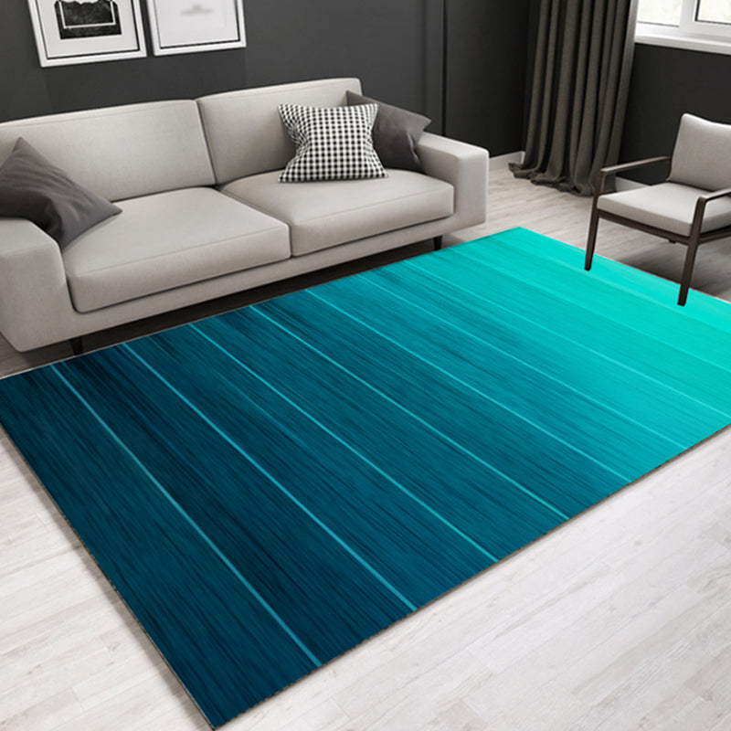 Modernist Ombre Pattern Rug Multicolor Polyester Rug Non-Slip Backing Washable Pet Friendly Carpet for Home