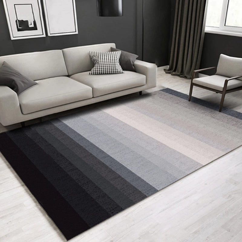 Modernist Ombre Pattern Rug Multicolor Polyester Rug Non-Slip Backing Washable Pet Friendly Carpet for Home