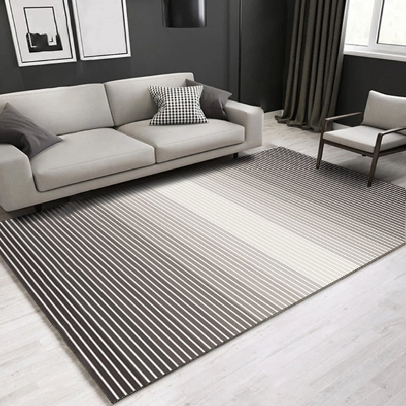 Modernist Ombre Pattern Rug Multicolor Polyester Rug Non-Slip Backing Washable Pet Friendly Carpet for Home