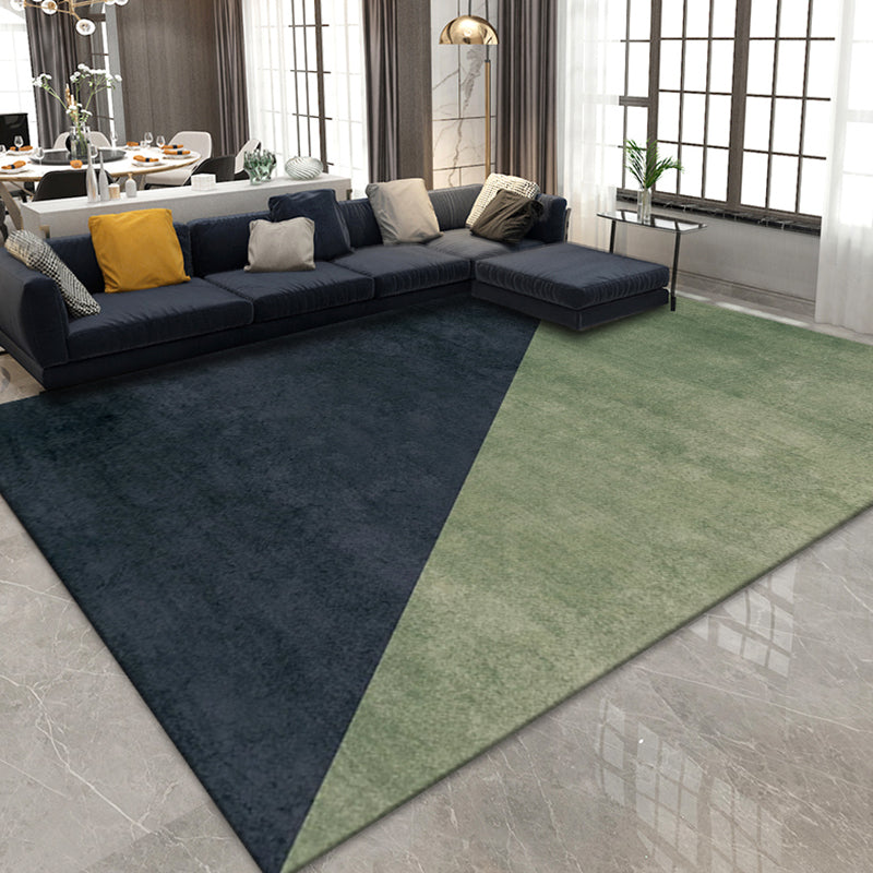 Modernist Colorblock Rug Black Multicolor Polyester Rug Non-Slip Backing Washable Pet Friendly Carpet for Home