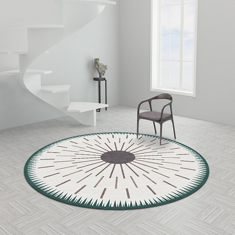 Creative Modernist Rug Polyester Radial Pattern Rug Washable Pet Friendly Non-Slip Carpet for Living Room