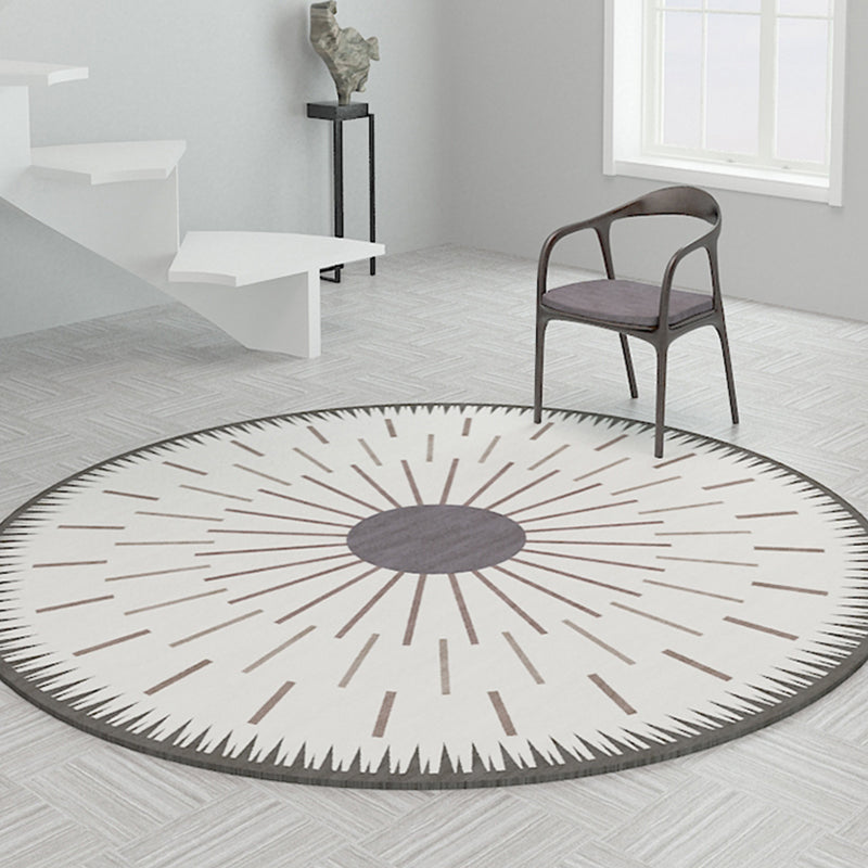 Creative Modernist Rug Polyester Radial Pattern Rug Washable Pet Friendly Non-Slip Carpet for Living Room