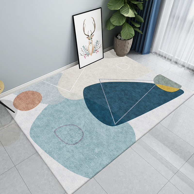 Creative Multicolor Modernist Rug Polyester Colorblock Rug Washable Pet Friendly Non-Slip Carpet for Living Room