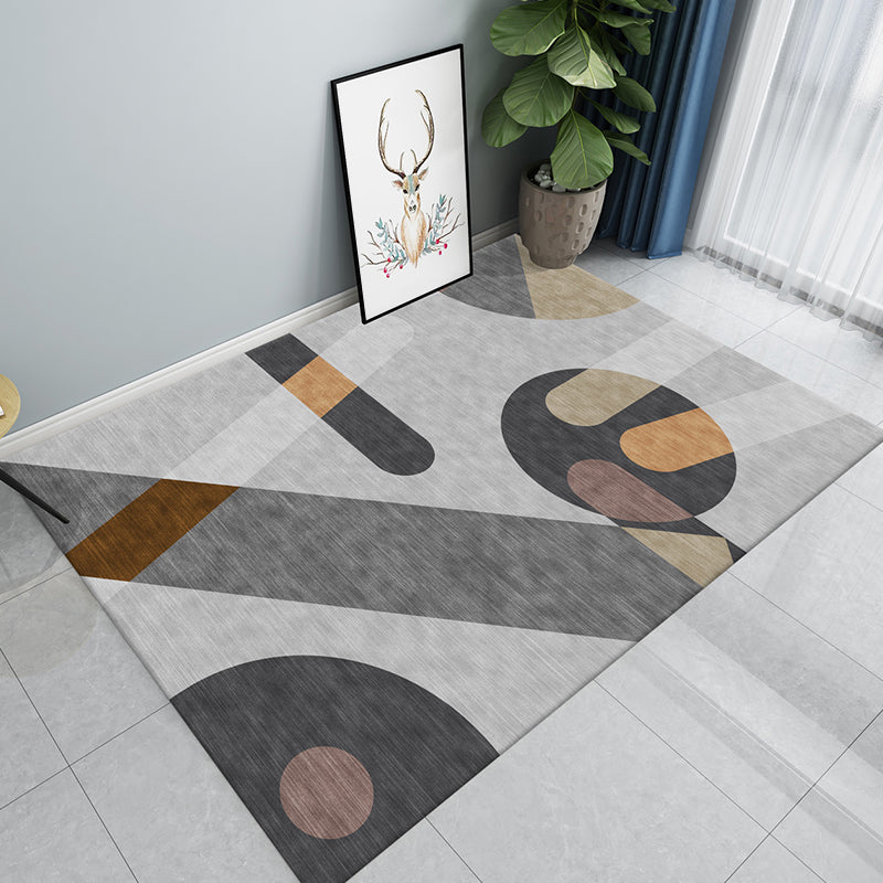 Creative Multicolor Modernist Rug Polyester Colorblock Rug Washable Pet Friendly Non-Slip Carpet for Living Room