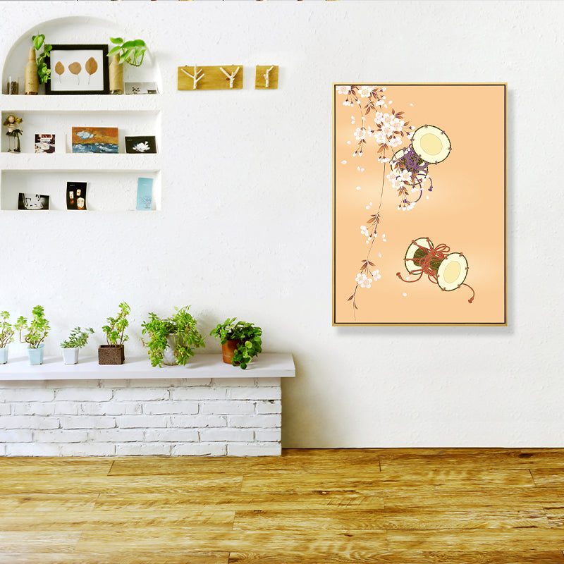 Toile murale Kotsuzumi tambour à main, décoration murale japonaise de couleur douce pour salle à manger