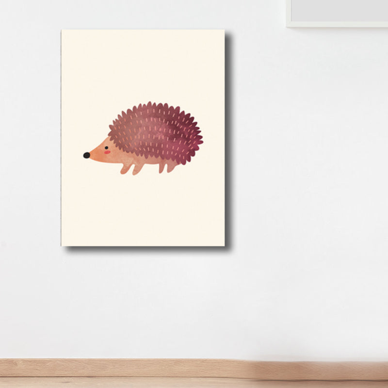 Illustration Print Small Animal Canvas Light Color Children's Art Wall Decor for Sitting Room