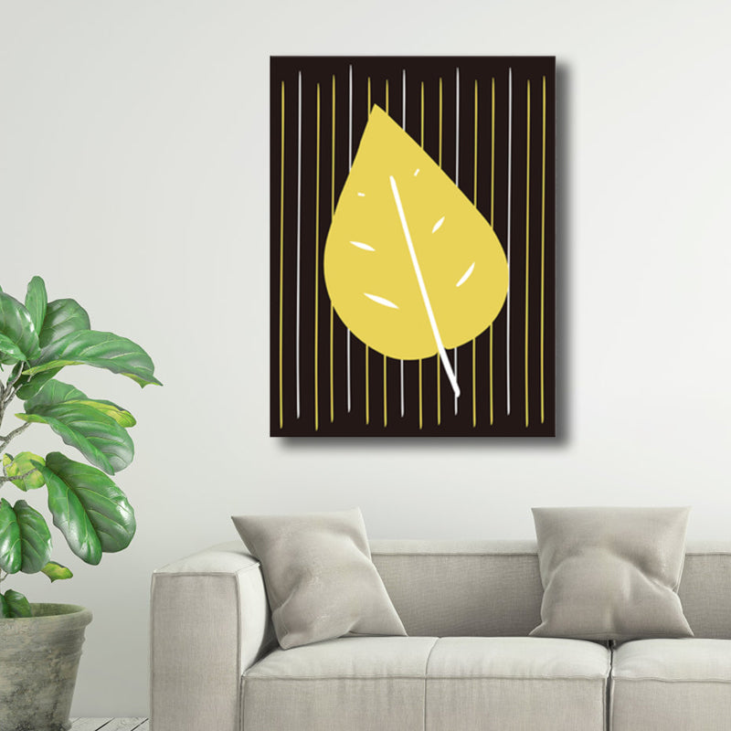 Dark Color Kids Style Painting Botanical Print Wrapped Canvas for Girls Bedroom