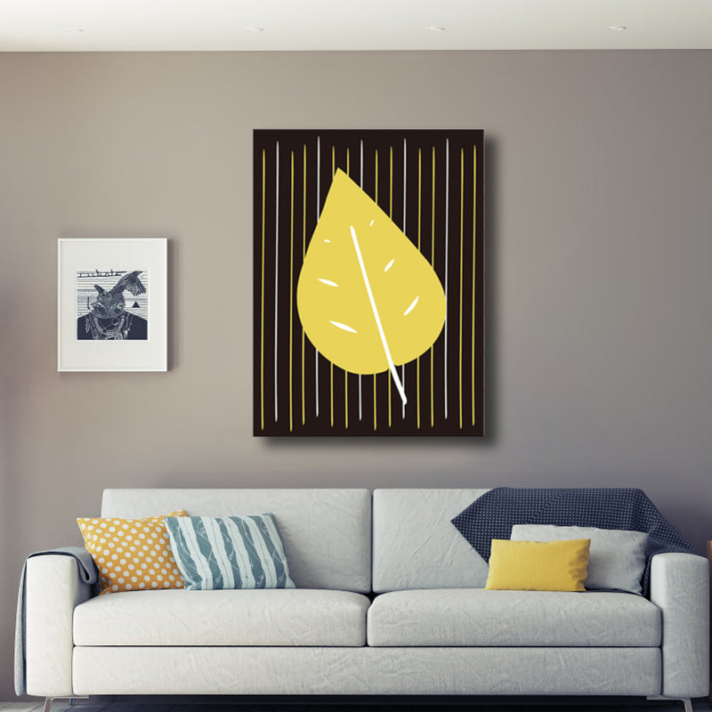 Dark Color Kids Style Painting Botanical Print Wrapped Canvas for Girls Bedroom