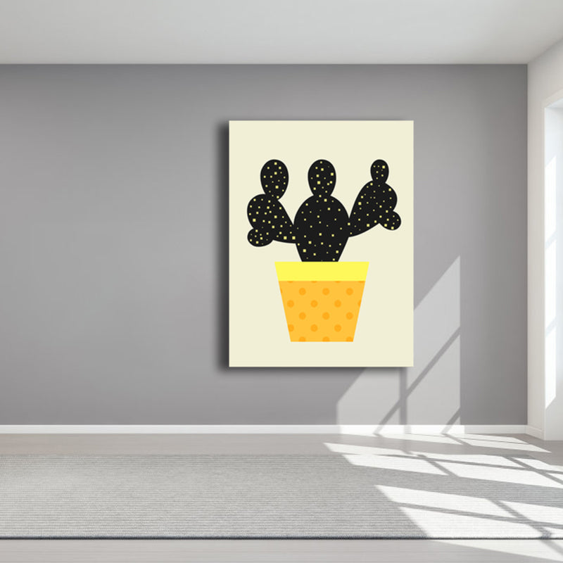 Cactus Potting Art Print Texturé Décoration murale intérieure de maison scandinave en couleur claire