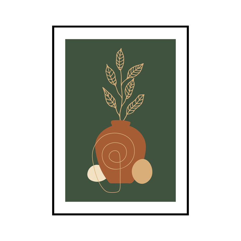 Toile de plante en Pot de couleur foncée, décoration murale texturée imprimée pour chambre, plusieurs tailles