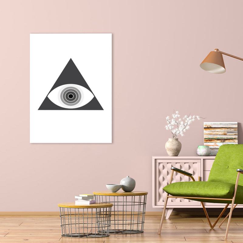Black Newfangled Pattern Wall Art Graphic Scandinavian Textured Canvas for Girls Room