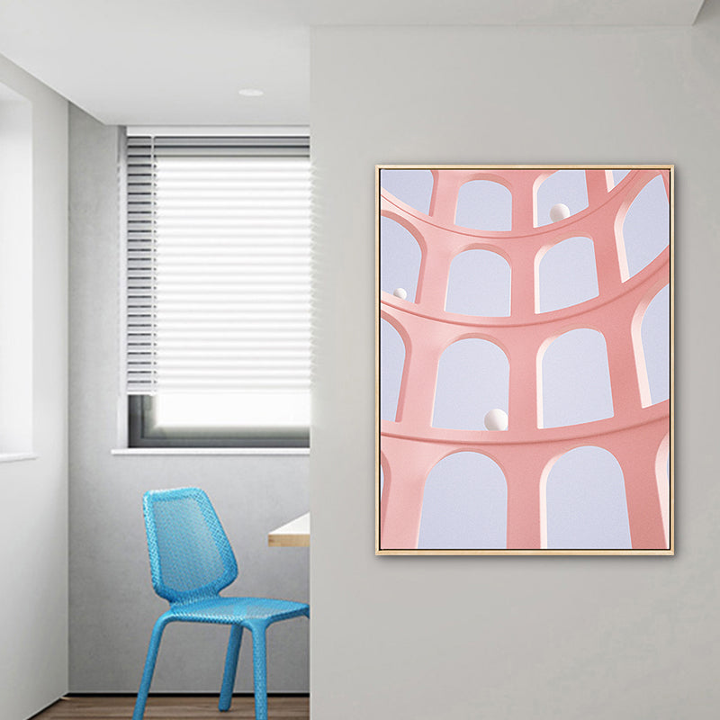 Toile nordique de couleur Pastel, Illustration artistique, décoration murale d'architecture pour salon