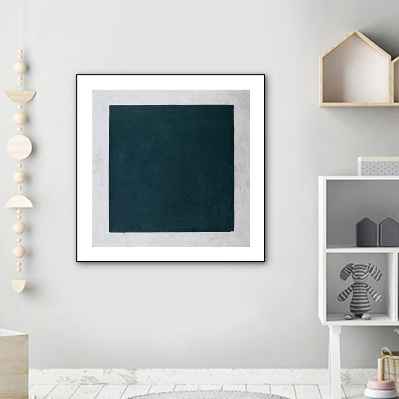 Simple Style Geometrical Art Print Canvas Textured Dark Color Wall Decor for Corridor